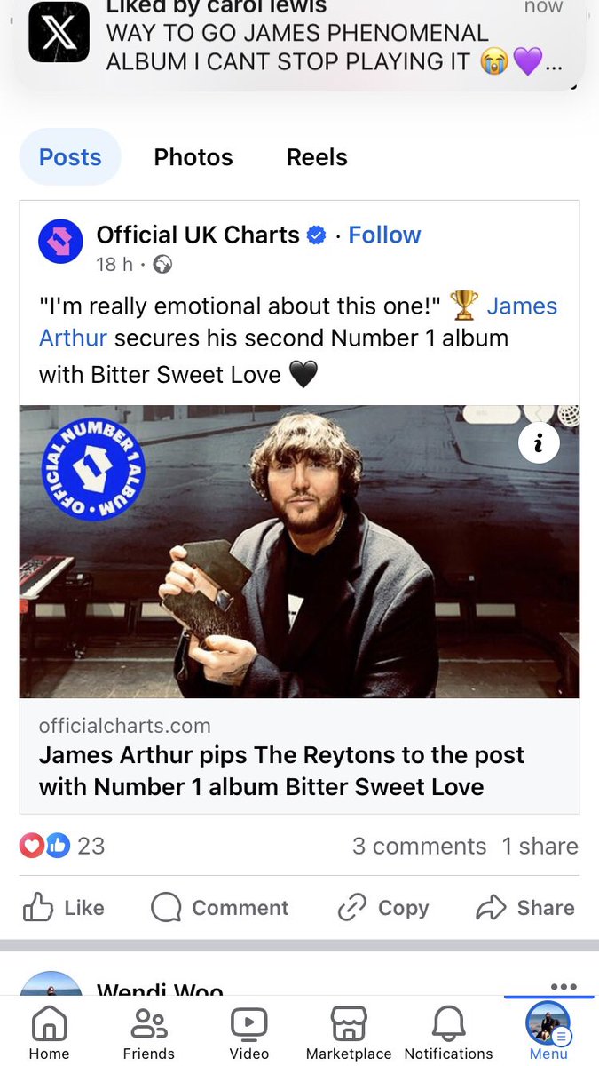 And the uks phenomenon james Arthur has the number 1 selling album in uk !!!!! 🏆🙌🏼💜🎸