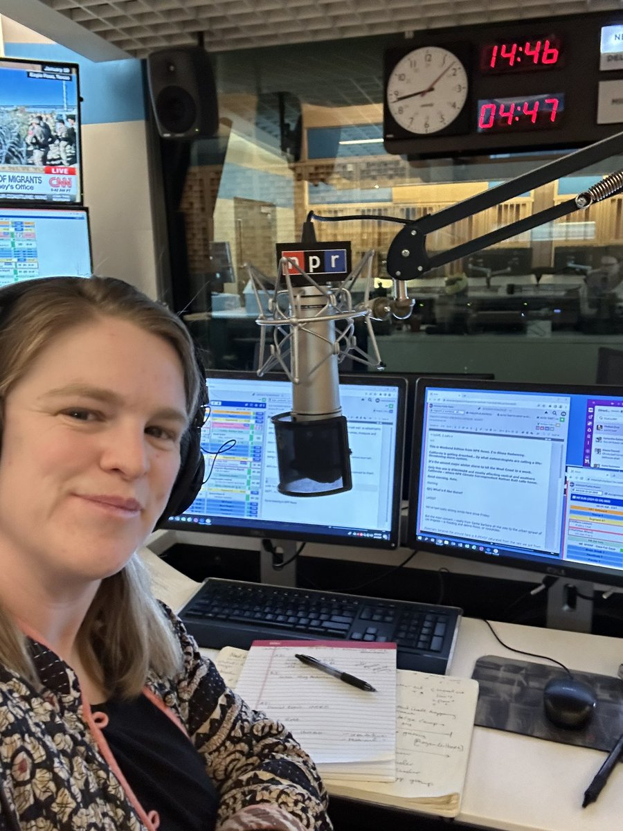 And we’re live! 📻 

Come join us by listening on your radio, your phone, or by asking your smart speaker to play NPR or your member station. 

You’ll hear from some great folks: 
<a href="/NathanRott/">Nathan Rott</a> 
<a href="/DanielEstrin/">Daniel Estrin</a> 
<a href="/MaraLiasson/">Mara Liasson</a> 
&amp;
<a href="/NoahKahan/">Noah Kahan</a> 📻🎧