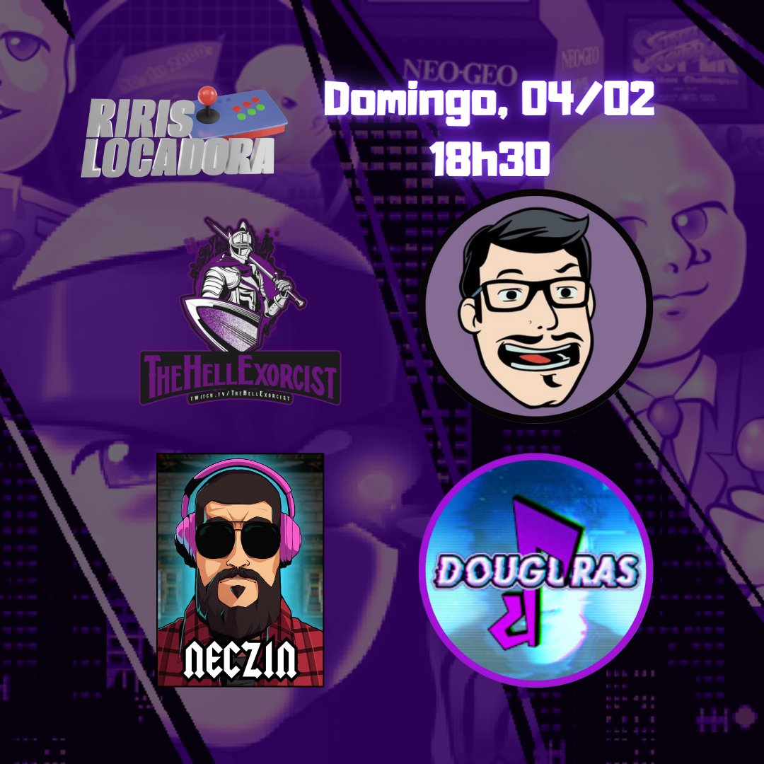 here_challenger's tweet photo. Preparados para a edição de número 69 da Riris Locadora?

Embalados no tema SABOR DE AMIZADE, @HellExorcist  , @bujaverso , @DougurasMilk  e @Neczin_  trarão games divertidíssimos e, como sempre, um bate papo super animado que só um ambiente de locadora traz pra gente! https://t.co/eyRgxdHXE8