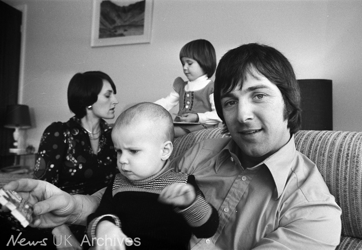 Barry John, the Welsh rugby international has passed away today, aged 79. Here he is pictured at home with his wife, Janet and two children. Taken by Michael Ward for The Sunday Times 10.01.1971 #barryjohn #ripbarryjohn @WelshRugbyUnion @thetimes @TimesSport