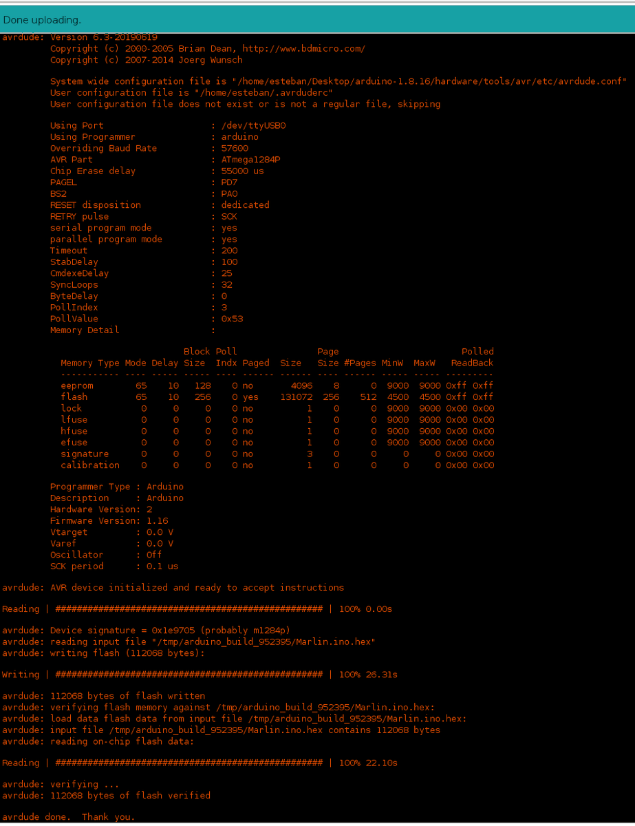 estebansannin's tweet photo. Compiled and installed the latest Marlin firmware version available (2.1).
Let's see now if I can see improvements. https://t.co/7Rrj0t28ot