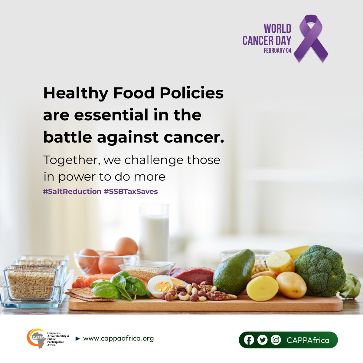 CAPPAfrica's tweet photo. Governments must step up and do more in the fight against cancer.

#WorldCancerDay #SaltReduction #SSBTaxSaves https://t.co/8uNDVVTc14