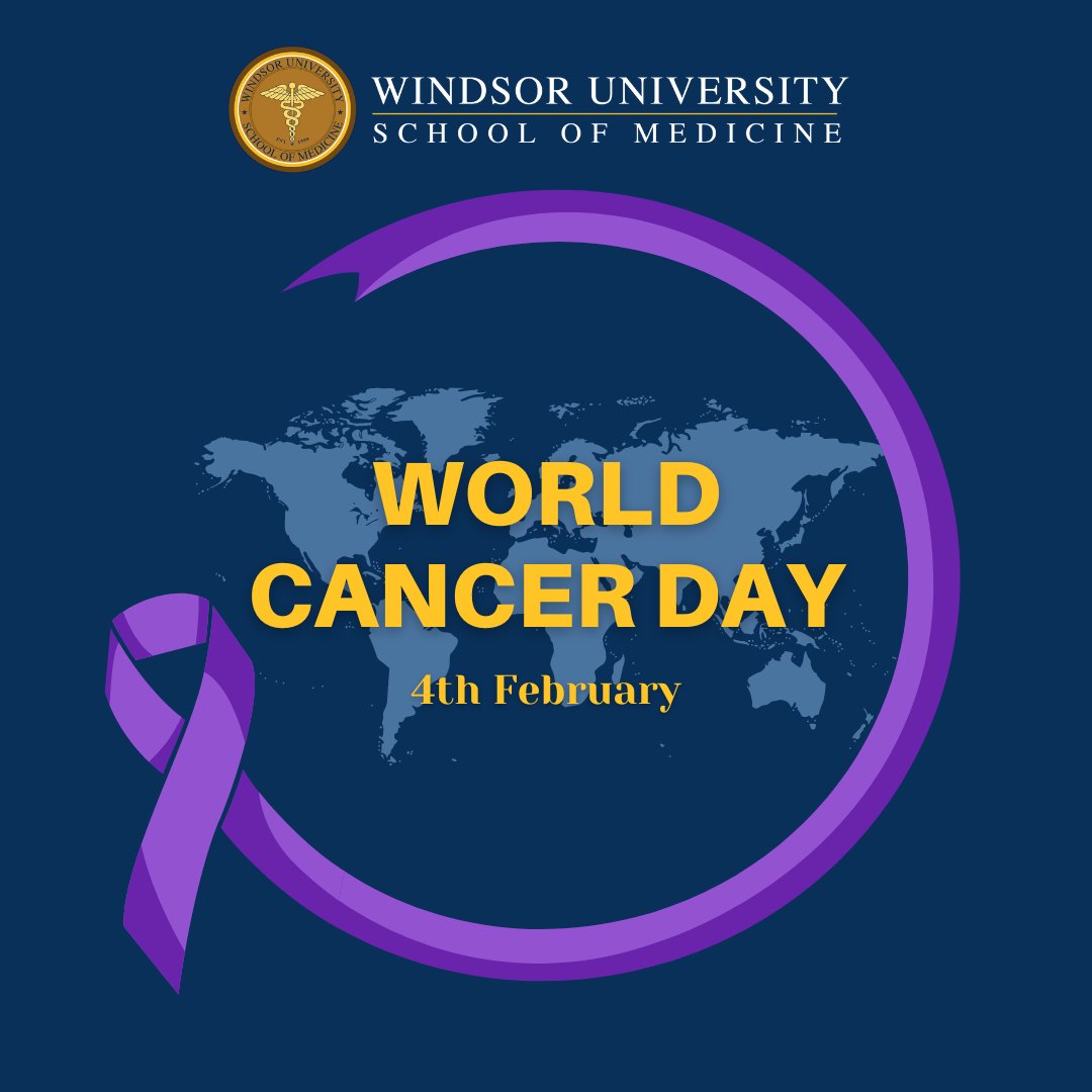 On World Cancer Day, Windsor University School of Medicine stands in solidarity with all those affected by cancer. 💙🌍 Let us raise awareness, support one another, and continue the fight against this relentless disease. #WorldCancerDay #CancerAwareness #WindsorMedSchool