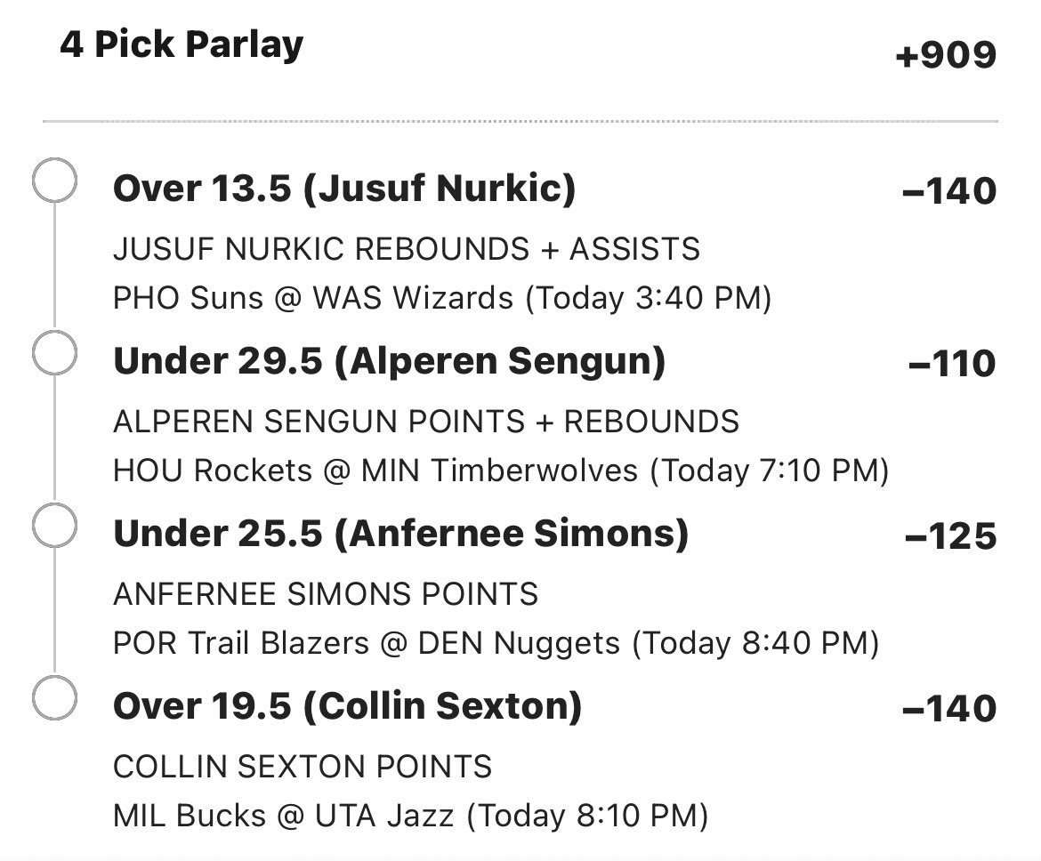 NBA Parlay +909 🔥 $25 to someone who likes if it hits ⬇️