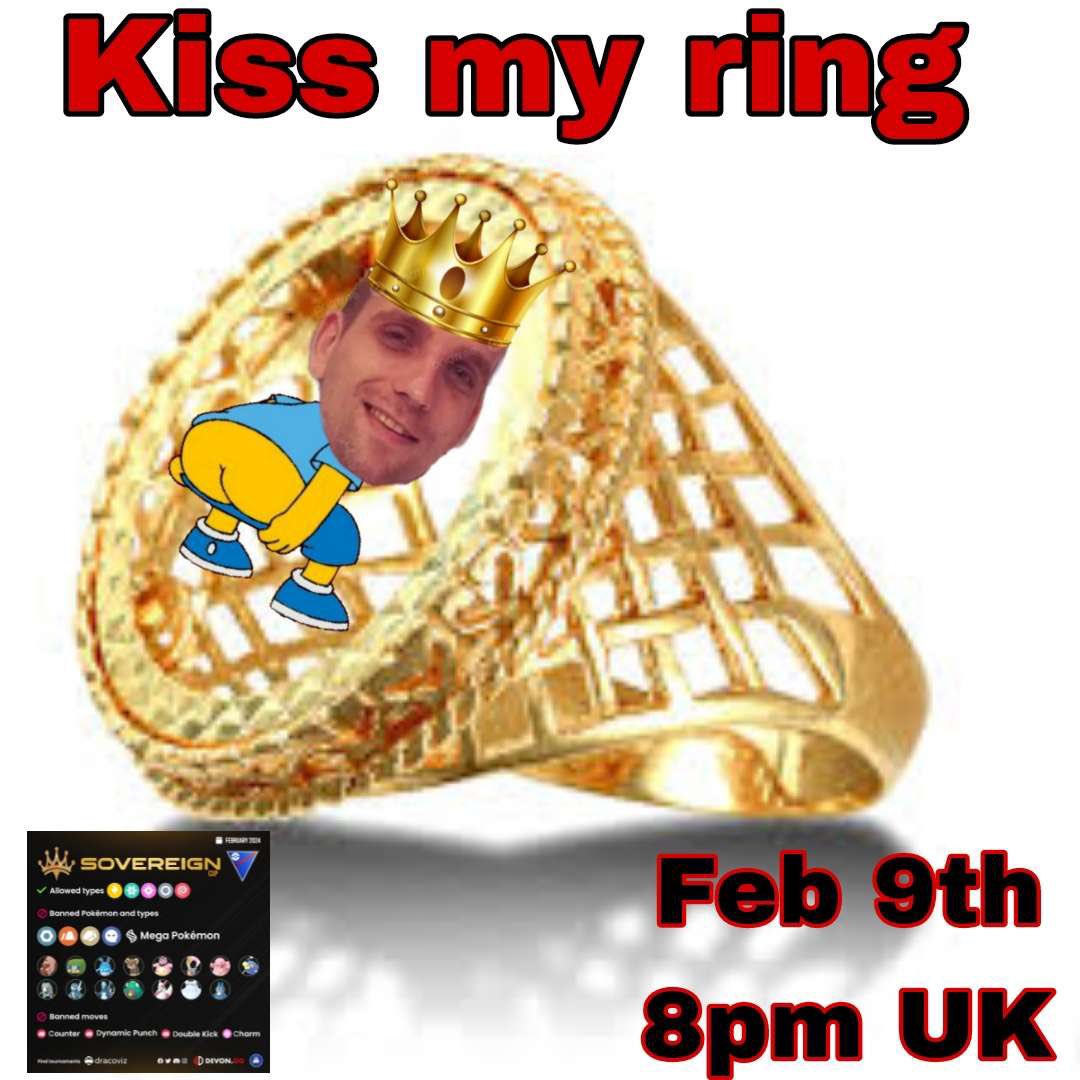 <a href="/gregory_andrew/">Mysticgass88</a> has got all classy and gone to his local Argos to get himself an Elizabeth Duke Sovereign Ring! 

Tournament starts: Friday 9th @ 8pm gmt0

dracoviz.gg/en/tournament/…

Sign up or miss out 

#PokemonGO #pvp <a href="/DevonCorpGG/">Devon Corporation</a>