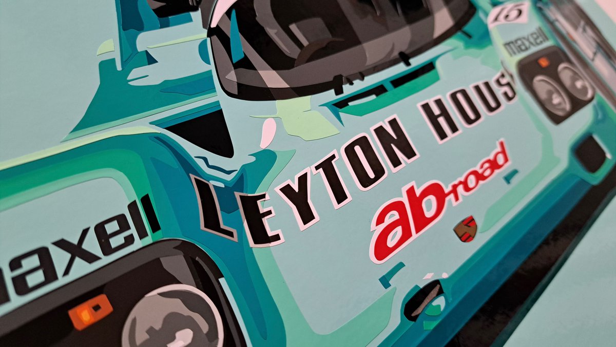 New artwork!! ‘962c no.4‘ is a commissioned #handcut #vinyl rendition of the iconic #LeytonHouse #Porsche962. Signed, ltd Ed prints now available to order, here: joelclarkartist.store/products/962c-… #porscheart #porsche #porschelife #carart #motorsport #racingcar #artprints #Prints