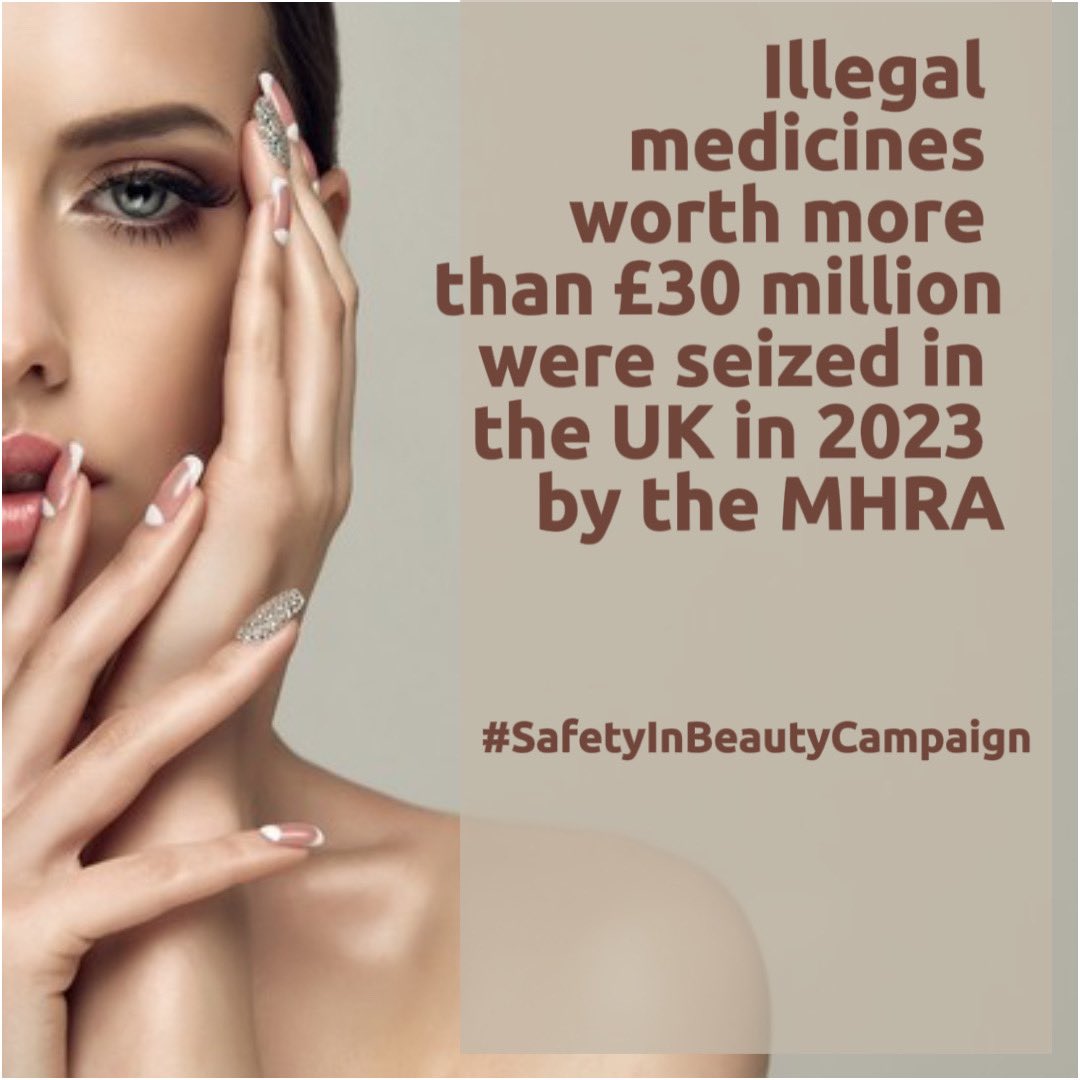 Illegal medicines worth more than £30 million seized in the UK in 2023.
Anyone buying such a product cannot be sure what it contains or whether it will cause them harm.
Please be careful when buying illegal medicines - the bottom line is your life is at risk
#safetyinbeauty