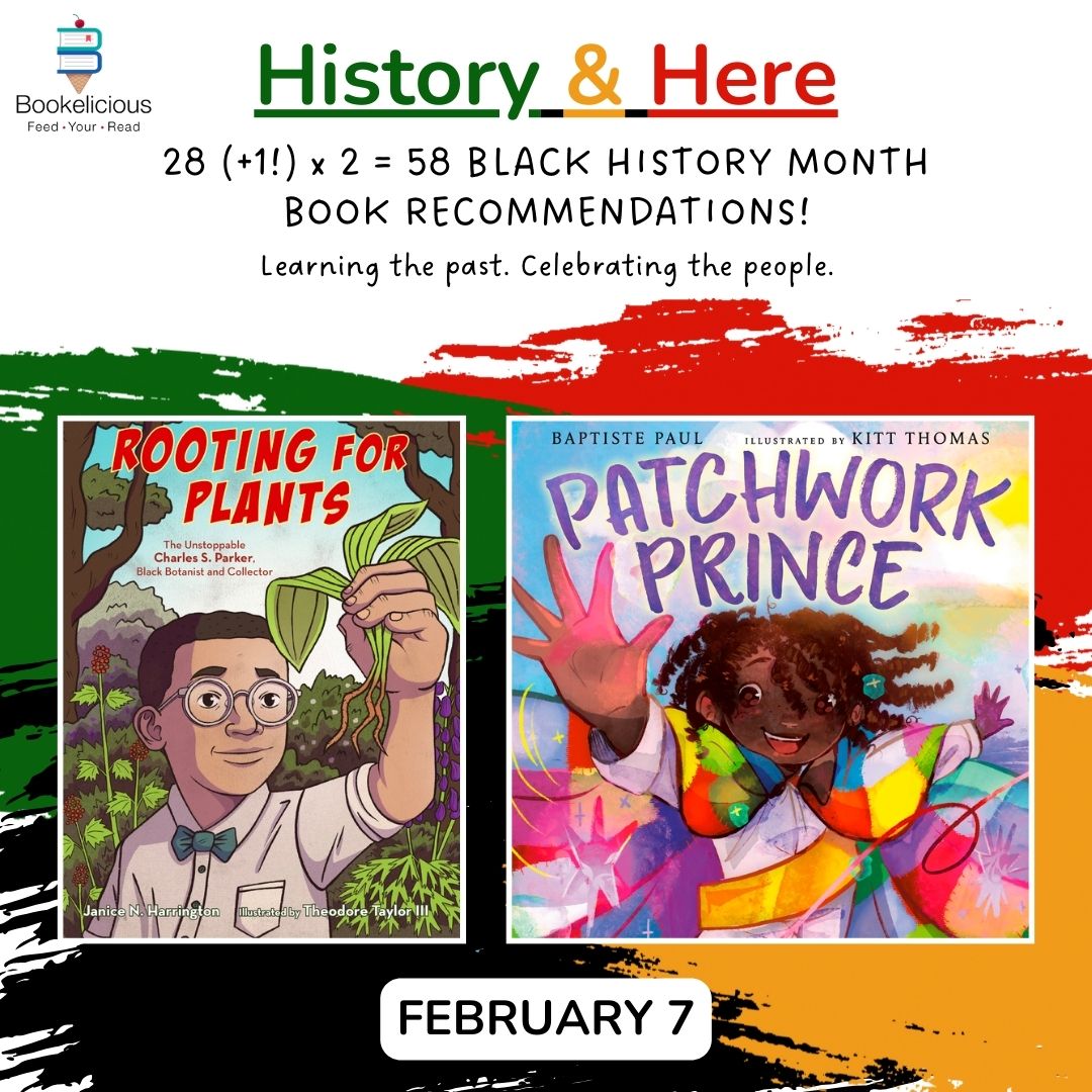 'HISTORY & HERE'...a #BlackHistoryMonth celebration of books! 🖤 FEBRUARY 7 💚 History: bookelicious.com/book/92440/roo… ❤️ Here: bookelicious.com/book/95982/pat… 💛 Janice N. Harrington @tedikuma @baptistepaul @kitt_thomas_art FEEDYOURREAD20 = 20% off + free shipping!