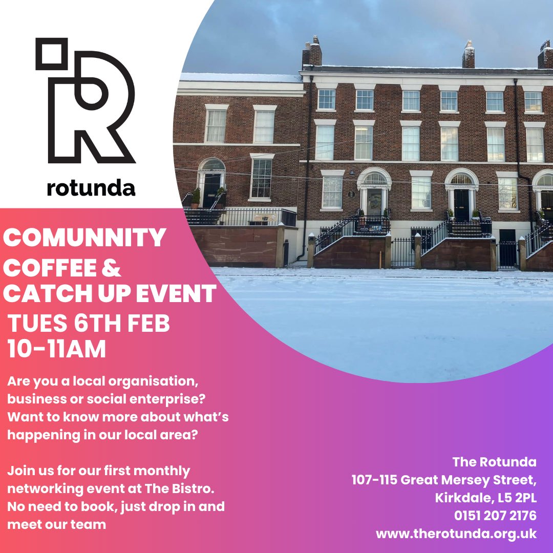 We’re holding our first networking event this Tuesday! 

If you’re local to Kirkdale or north Liverpool then we’d love to see you! 

@Swanwomencentre <a href="/Onward_Homes/">Onward Homes</a> <a href="/centre_56/">Centre 56</a> <a href="/NorthLplSPLW/">North Liverpool PCN Link Worker Team</a> <a href="/kittyslaundry/">Kitty's Launderette</a> <a href="/FirstPersonCIC/">First Person Project C.I.C</a> @TorusFdn_Dave <a href="/BootleToolshed/">Bootle Toolshed</a> <a href="/BeginningsI/">New Beginnings Improving Lives C.I.C</a> <a href="/Rotunda_abc/">Rotunda ABC</a>