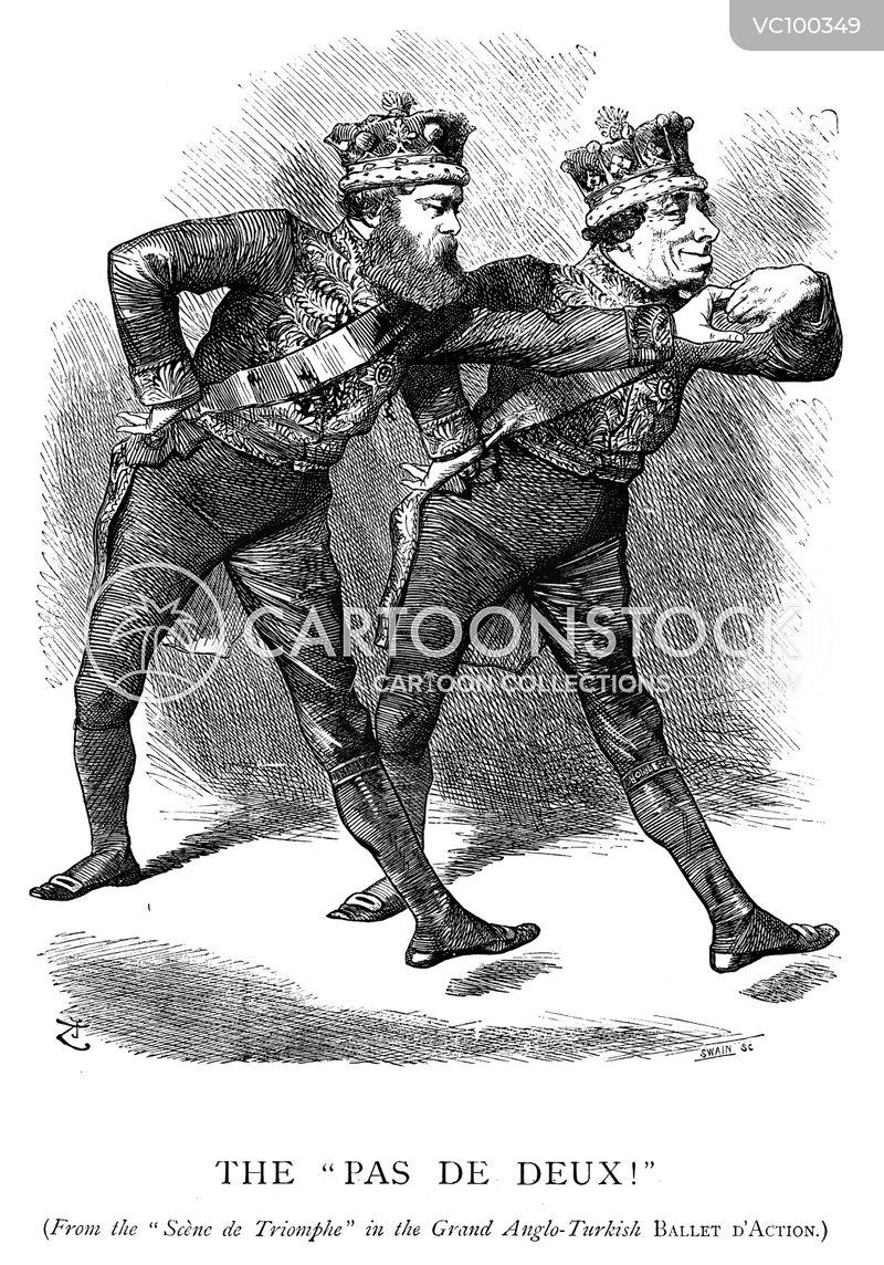 BTopics's tweet photo. "Bulgaria's historical ballet unfolds! Disraeli and Salisbury gracefully receive Order of the Garter, engaging in a diplomatic pas de deux captured by Cartoonstock. 🕺💃 35 words tell the tale! #DiplomacyDance #Cartoonstock #History" https://t.co/MPEa0MlLwX