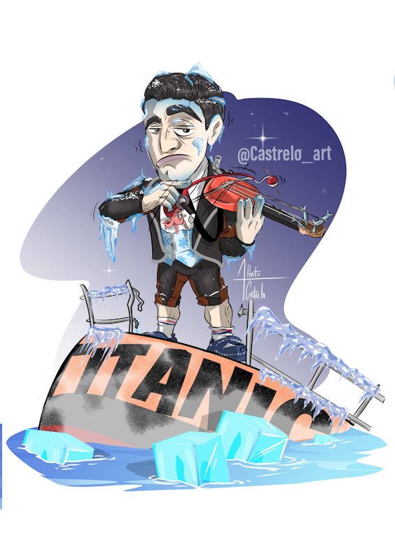 castrelo_art's tweet photo. O termina pronto el concurso o esta agrupación la espicha por hipotermia. 

Más grandes que el iceberg que "jundió" el Titanic @ChirigotaBizc8

#laultimaynosvamos #titanic #granteateatrofalla #COAC2024 #COAC2024S1 #carnavaldecadiz #cadiz #carnaval2024 https://t.co/fgDXcaeQhw
