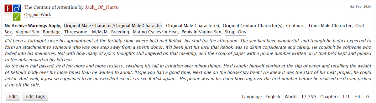 ThePaintedElf's tweet photo. It's here! For those interested, please enjoy some oddly wholesome centaur threesome action between my boys and @fjorsty's Fjor!
https://t.co/EHLO0HVqpl https://t.co/M6I4NNegU3