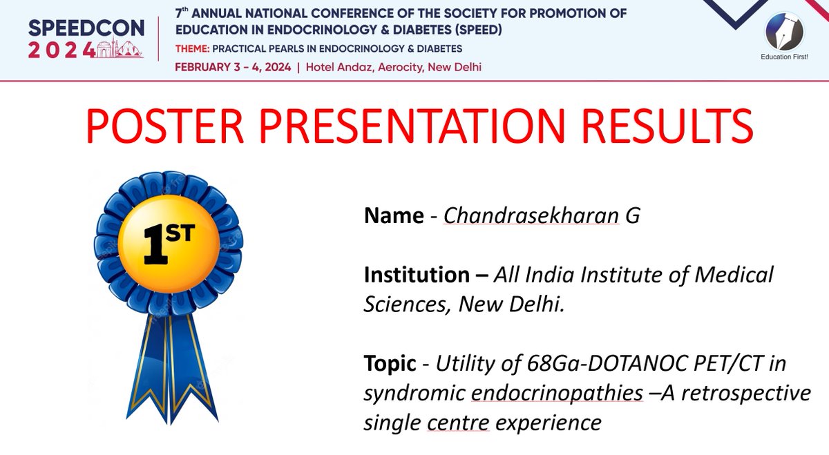SPEEDSociety2's tweet photo. And the winners of the poster presentations at SPEEDCON 2024 are.... https://t.co/WPCs0Q5WEG
