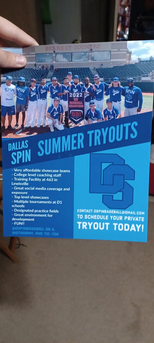 Thank you so much to @dspinbaseball and @MurphCoach75382 for giving me the amazing opportunity to come and tryout for these travel 16u team and wanting me to play for them. I can't wait to play Catcher and pitch for you!