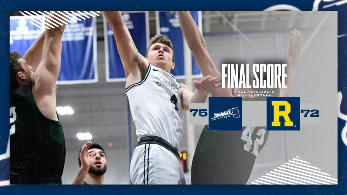 COMEBACK COMPLETE! <a href="/BrandeisMBB/">Brandeis Men's Basketball</a> were down 20 points in the 2nd half, but rallied to defeat Rochester, 75-72! Adusei, Using and Bender with 15 points each - Jake Bender hit two go-ahead buckets in the last two minutes #RollDeis #d3hoops