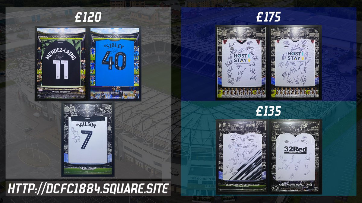 Signed Derby Shirts available at dcfc1884.square.site

◾️All 600mm x 900mm
◾️All come with Certificate of Authenticity
◾️All delivered for free (UK)

#dcfc #dcfcfans #derby #derbycounty #therams #wearederby