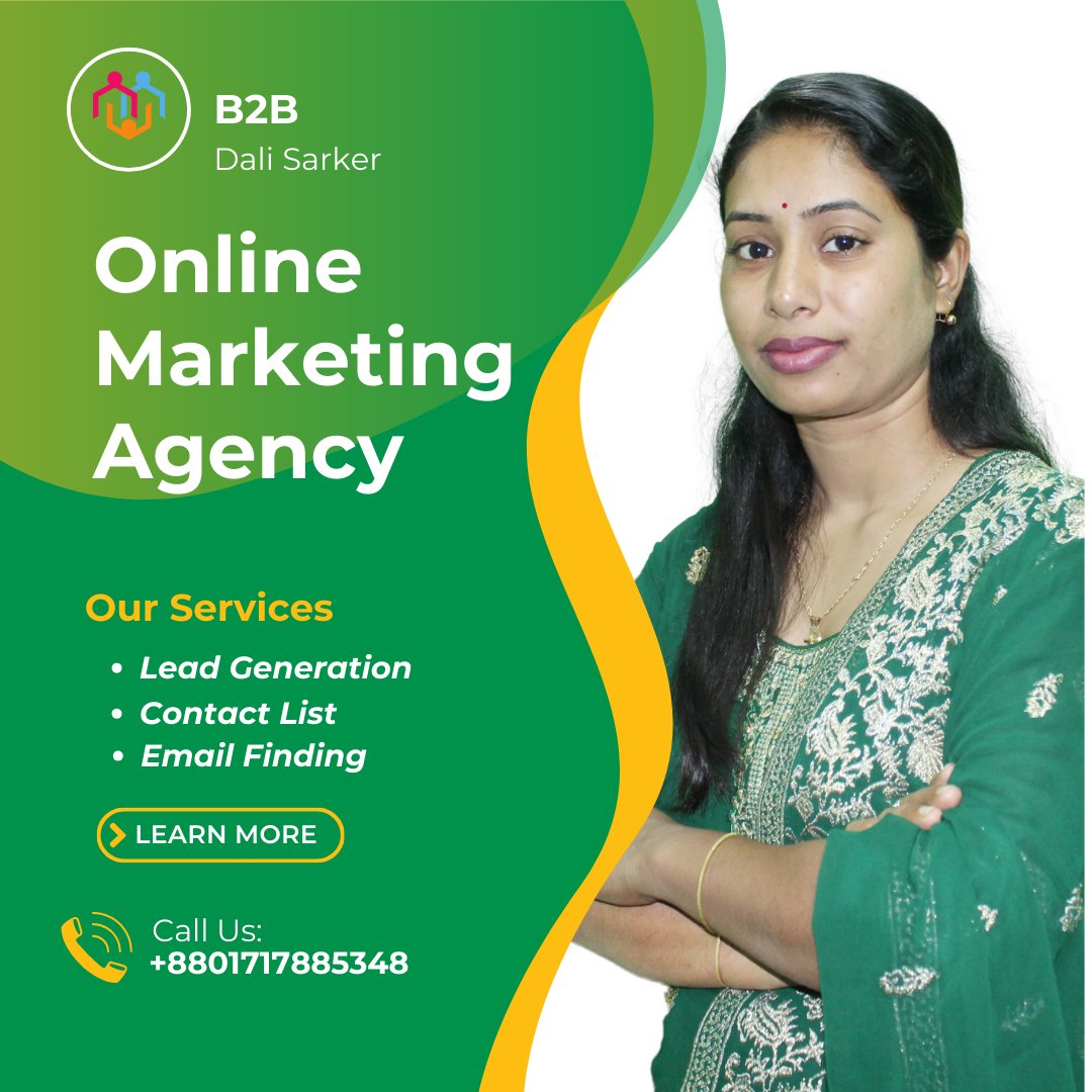 dali_sarker's tweet photo. Online Marketing Agency. 

I will do b2b LinkedIn lead contact list for any industry and title. 
https://t.co/U6EJrMLGsG

#b2b #Marketing #EmailMarketing  #Arsenal #Liverpool #Roman https://t.co/dCaBL4OKUk
