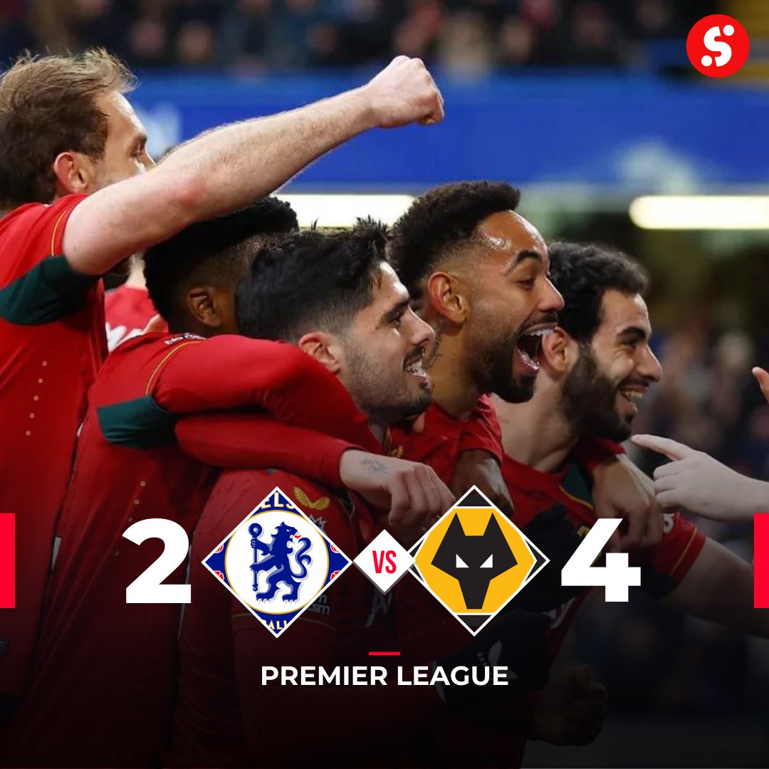SportyBetNG's tweet photo. Matheus Cunha scored a hat-trick as Wolves came from behind to beat Chelsea 4-2 at Stamford Bridge.

FT: Chelsea 2️⃣ - 4️⃣ Wolves 
#Getsporty #EPL #Chelsea #Wolves #EPLToday https://t.co/CZj36Bla5F