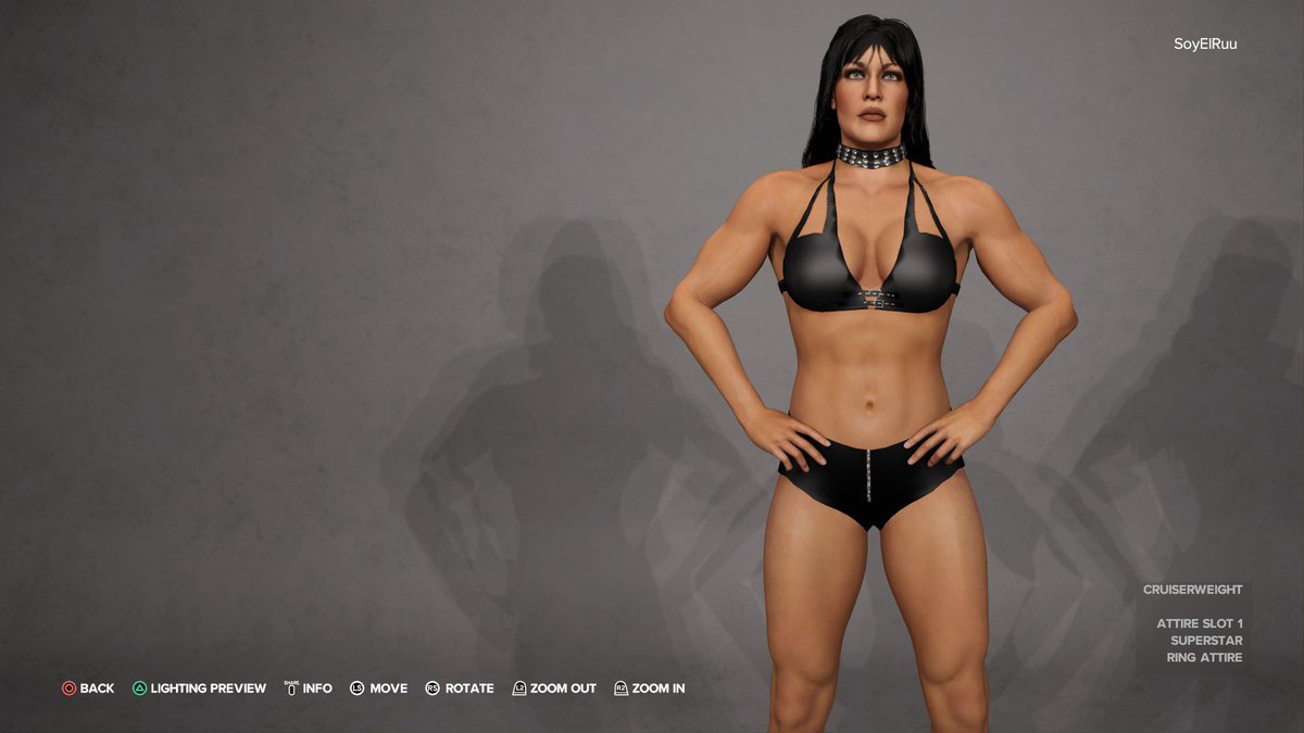 CHYNA 99

Is up NOW on #WWE2K23 CC
Tags: Chyna, DGenerationX, soyelruu

Updates: 
Face texture, body texture, make up

Could be set as ALT Attire. Which includes: 
Everything! And #WWE2K24 Attire 

Enjoy🎮
