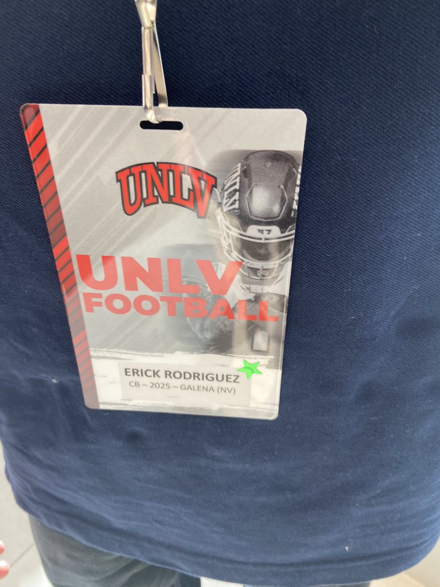 Erick Rodriguez (@erodriguez07941) on Twitter photo Such an amazing experience yesterday <a href="/unlvfootball/">UNLV Football</a> Thank you <a href="/bradodom/">Coach B.O.</a> for the opportunity! <a href="/NFsoCrucial/">Nicco Fertitta</a> and <a href="/Da_DREAM47/">Akeem Davis</a> Thank you for taking the time to talk to me! See you guys in March and June! 👀 #BetOnU
#BEaREBEL Such an amazing experience yesterday <a href="/unlvfootball/">UNLV Football</a> Thank you <a href="/bradodom/">Coach B.O.</a> for the opportunity! <a href="/NFsoCrucial/">Nicco Fertitta</a> and <a href="/Da_DREAM47/">Akeem Davis</a> Thank you for taking the time to talk to me! See you guys in March and June! 👀 #BetOnU
#BEaREBEL