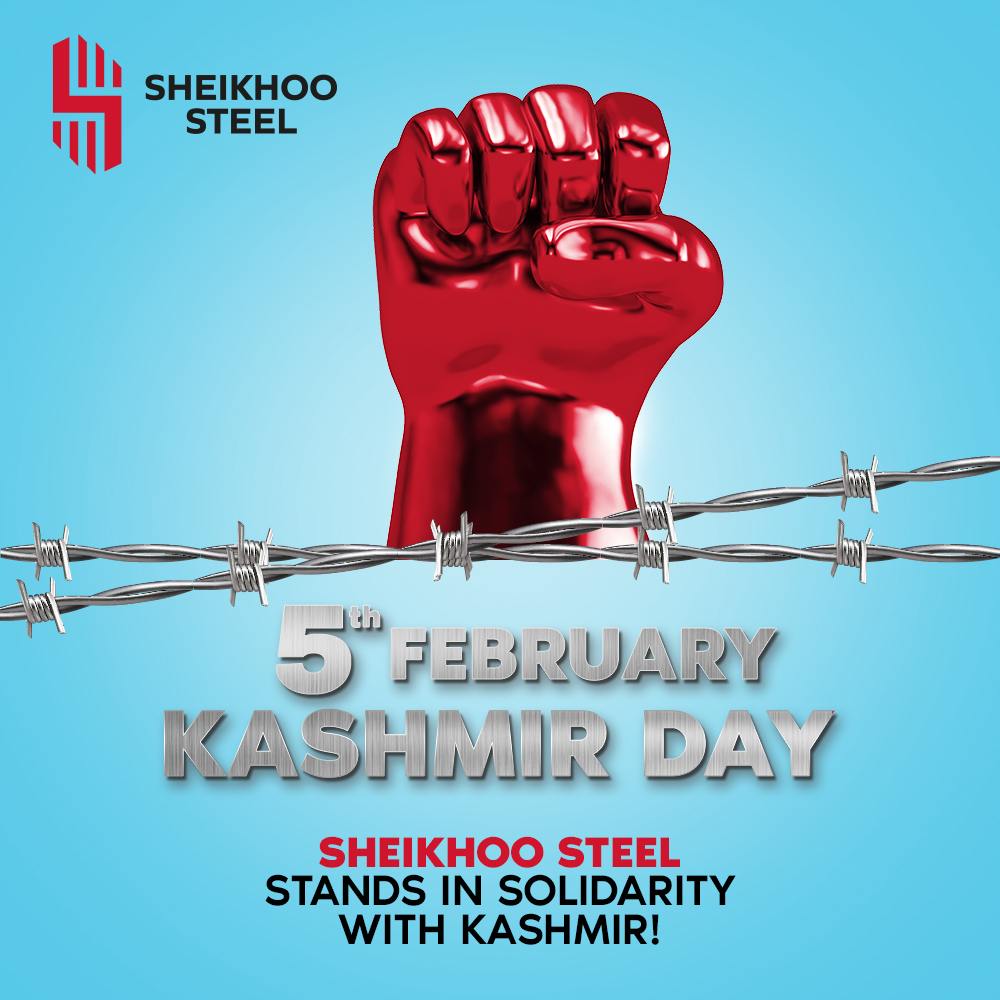 Join us as we stand in solidarity with Kashmir on February 5th. Together, let's pave the path for unity and resilience. 

#KashmirSolidarityDay #SheikhooSteel