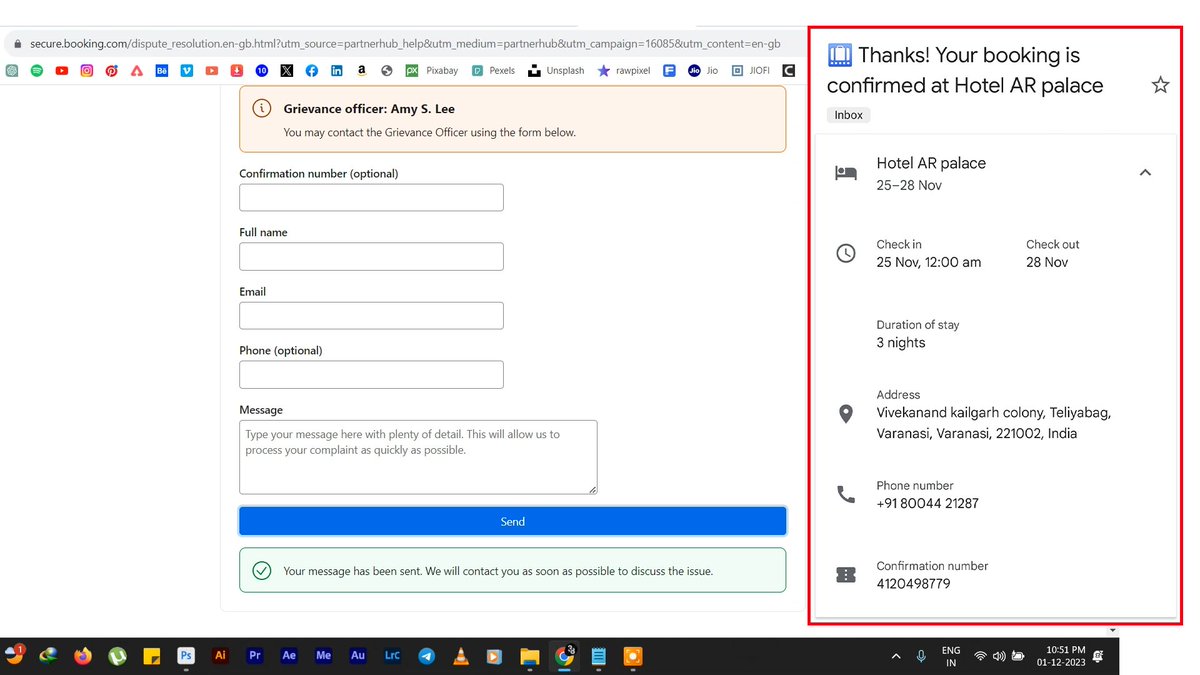 Nitheesh_llll's tweet photo. @bookingcom
The problem was not resolved. https://t.co/I4RYVUl2gZ did not take any responsibility, nor did the hotel provide our hotel bill, and no compensation was received, so I am filing a case in consumer court.. https://t.co/xEMRaoKnNz