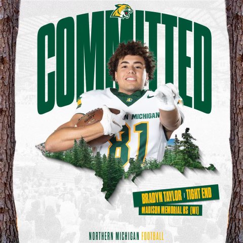 100% COMMITTED‼️ After much thought and consideration with the guidance of my parents and coaches, I’m excited to announce my commitment to Northern Michigan University! Roll Wildcats🔰<a href="/NMU_CoachRich/">Shane Richardson</a> <a href="/CoachDuFrane/">Mike DuFrane</a> <a href="/ONLY1RIDDICK/">Coach Riddick</a> <a href="/MJ_NFLDraft/">Mark Johnson</a> <a href="/PrepRedzoneWI/">Prep Redzone Wisconsin</a> 
<a href="/SpartanVPMfb/">Spartan Football</a>