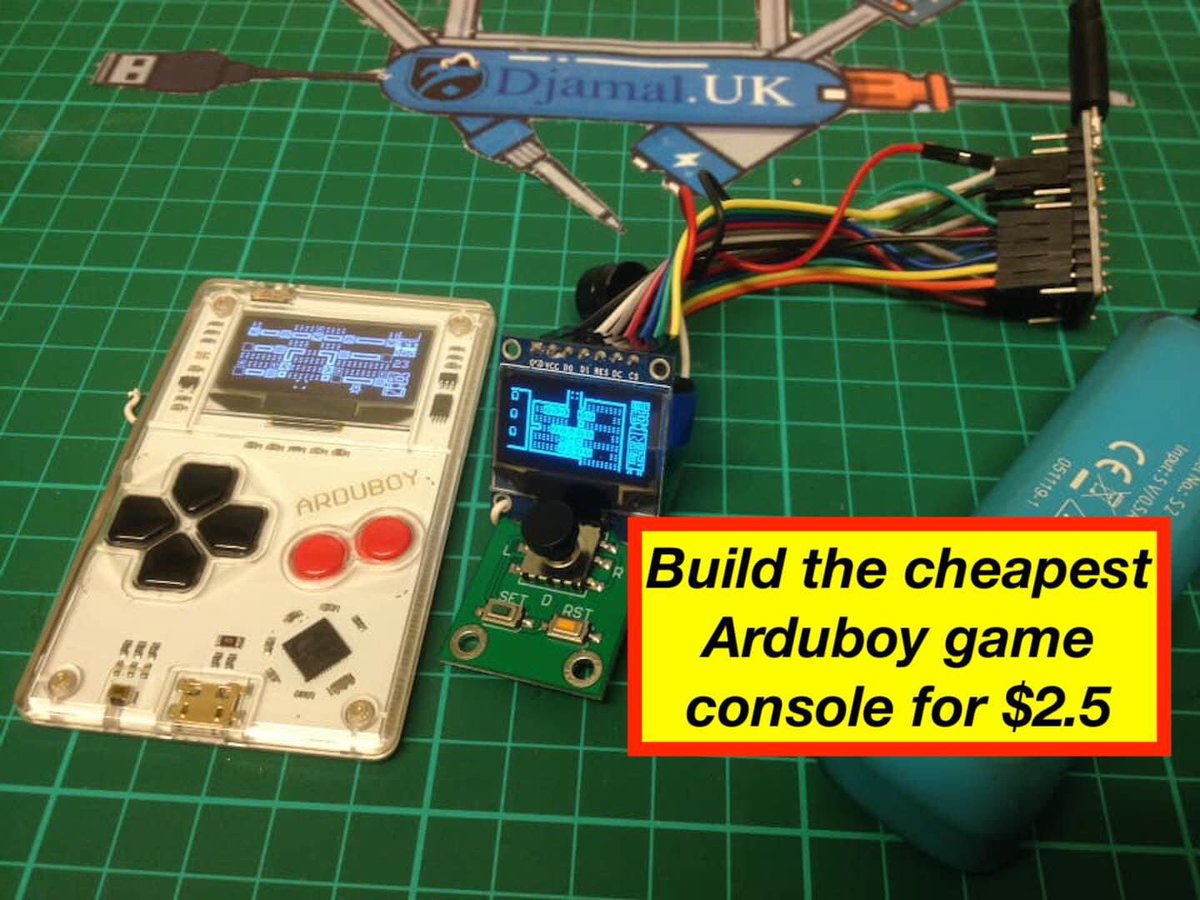Build cheapest Arduboy game console for $2.5, using Only an Arduino Pro mini and a custom Joystick board :)
Full Video : youtu.be/QjQ-G3UtokQ