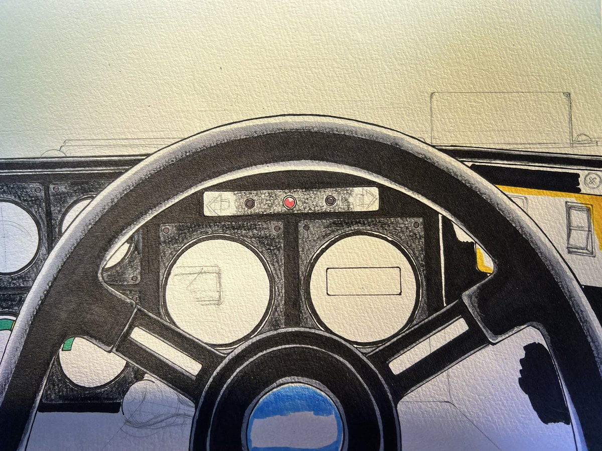 suikataro0930's tweet photo. 同じくダンプの運転席です。
実際にこまつの杜で運転席を見せていただき、メーターなど細かく描きました。😁😁😁

#ぼくはダンプのうんてんしゅ
#ダンプ
#絵本
#児童書
#930E
#KOMATSU
#こまつの杜 https://t.co/iSeVIe9kWv