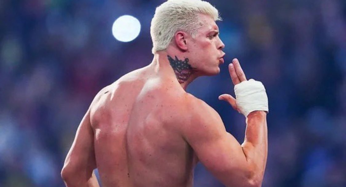 Virexiy's tweet photo. All wrestling fans with Cody Rhodes to finish the story. 

Woooaaaah 💣

 #WeWantCody https://t.co/GNkpcSpkWw