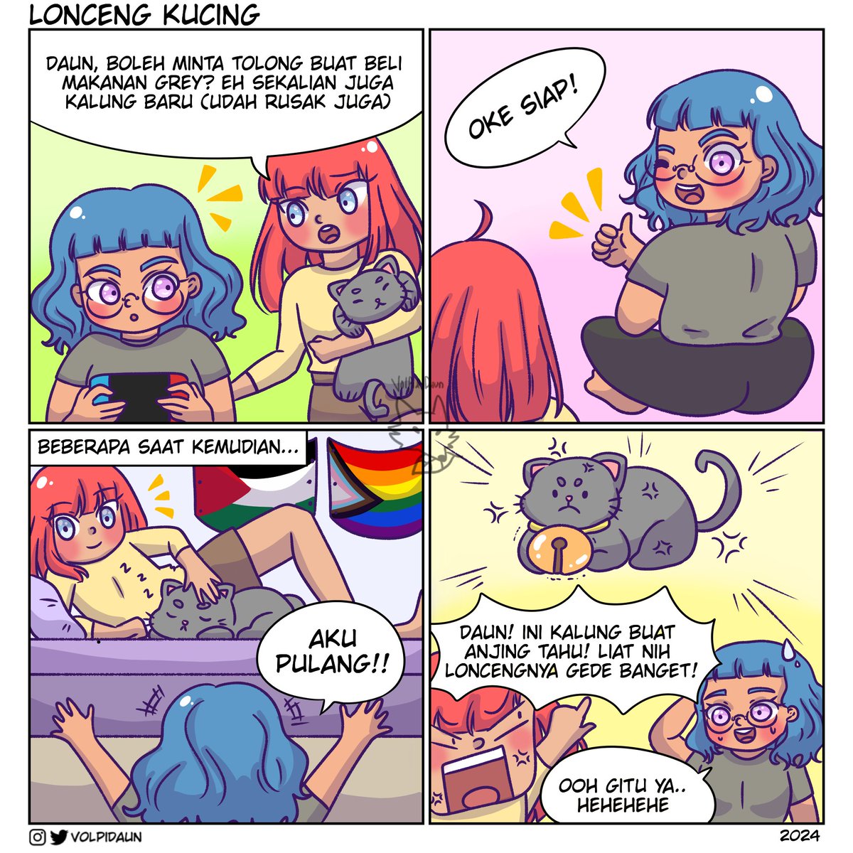 Maaf ya grey hehehe 🤤 -Daun #Komik #VolpiDaun #FreePalesitne
