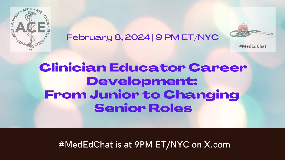 Don't forget to join us tonight on #MedEdChat to discuss clinician #meded ucator #facdev!  

9 PM ET/NYC

Guest host: <a href="/JournalofGME/">JGME</a> 
#hmichat #hmicommunity