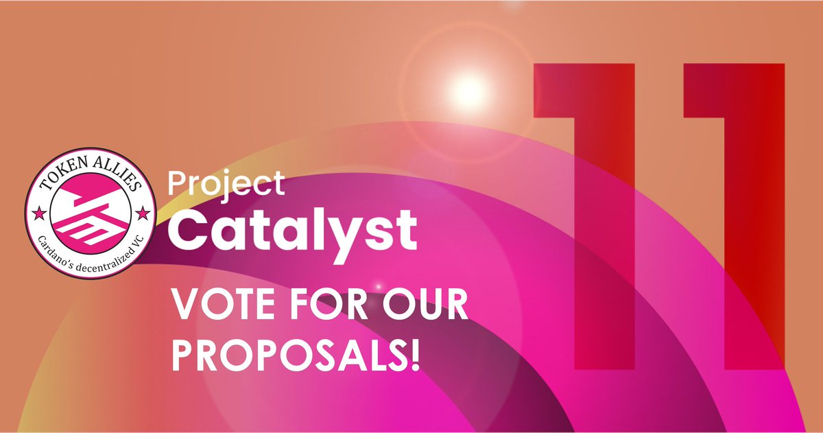 Calling for your support Cardano!📢 

Here's our two Catalyst 11 proposals that you can vote.  You'll find all the details in the links below.

1- Token Allies: Second Phase
➡️cardano.ideascale.com/c/idea/113780

2- Token Allies: Bringing Asian Investors to Cardano
➡️cardano.ideascale.com/c/idea/113748