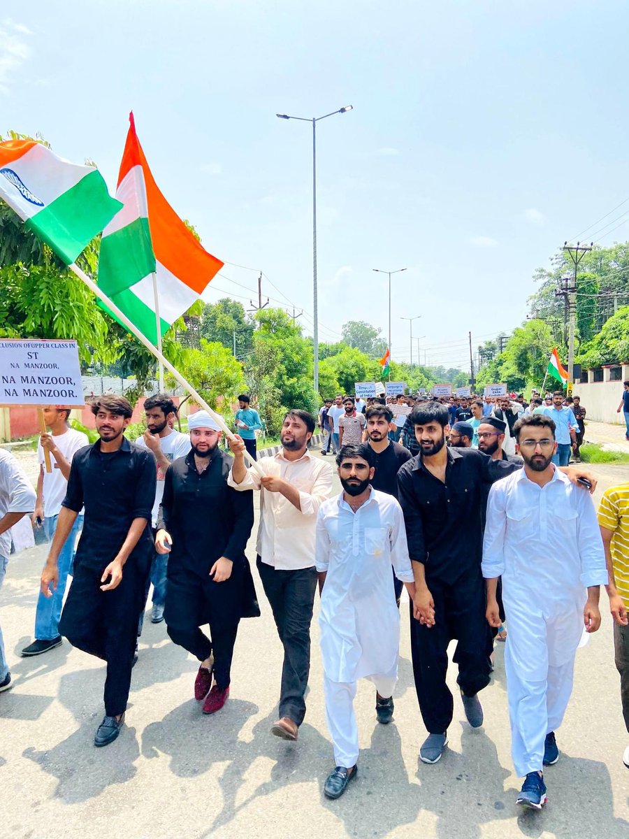 This regime is leaving no stone unturned to conspire against tribals.

Dilution of Tribal status is one step in that direction.

Gujjar Bakerwals are on the road and will fight against politicisation of reservation.
<a href="/TribalArmy/">Tribal Army</a> , <a href="/HansrajMeena/">Hansraj Meena</a>
#NoSTStatusToUpperCastes