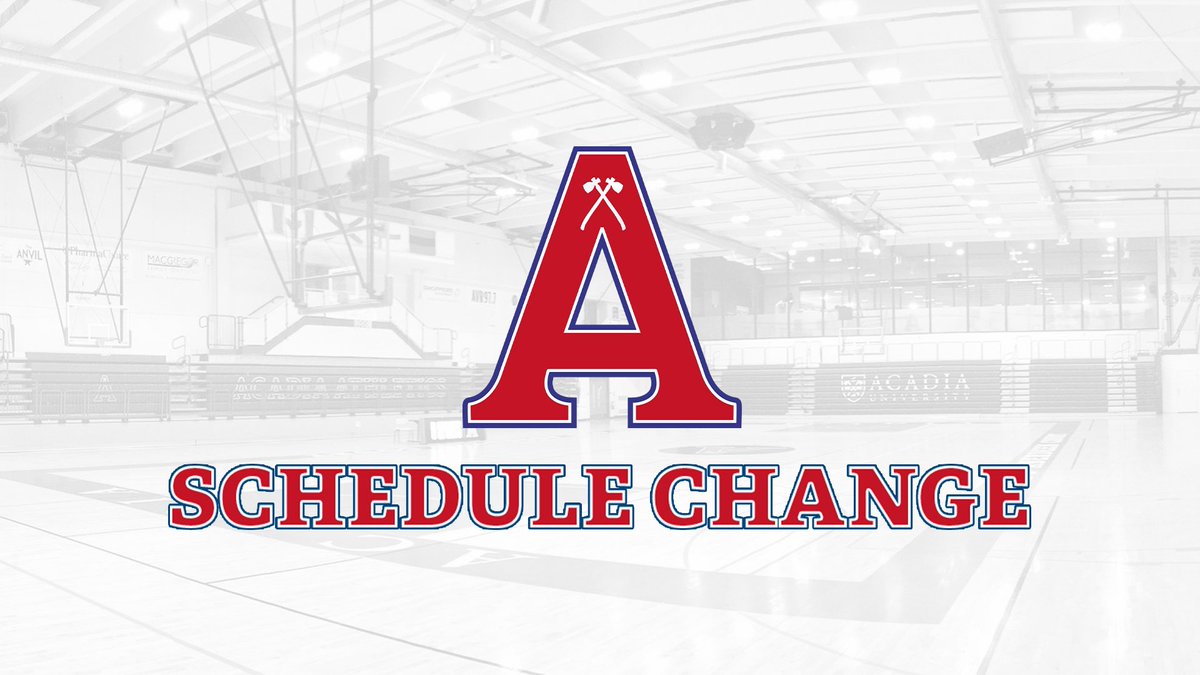 AcadiaAthletics's tweet photo. Today’s basketball games against UNB have been postponed. 

A new date and time will be announced at a later date on social media and https://t.co/CafqulfzKi https://t.co/BUbyAjqjr5