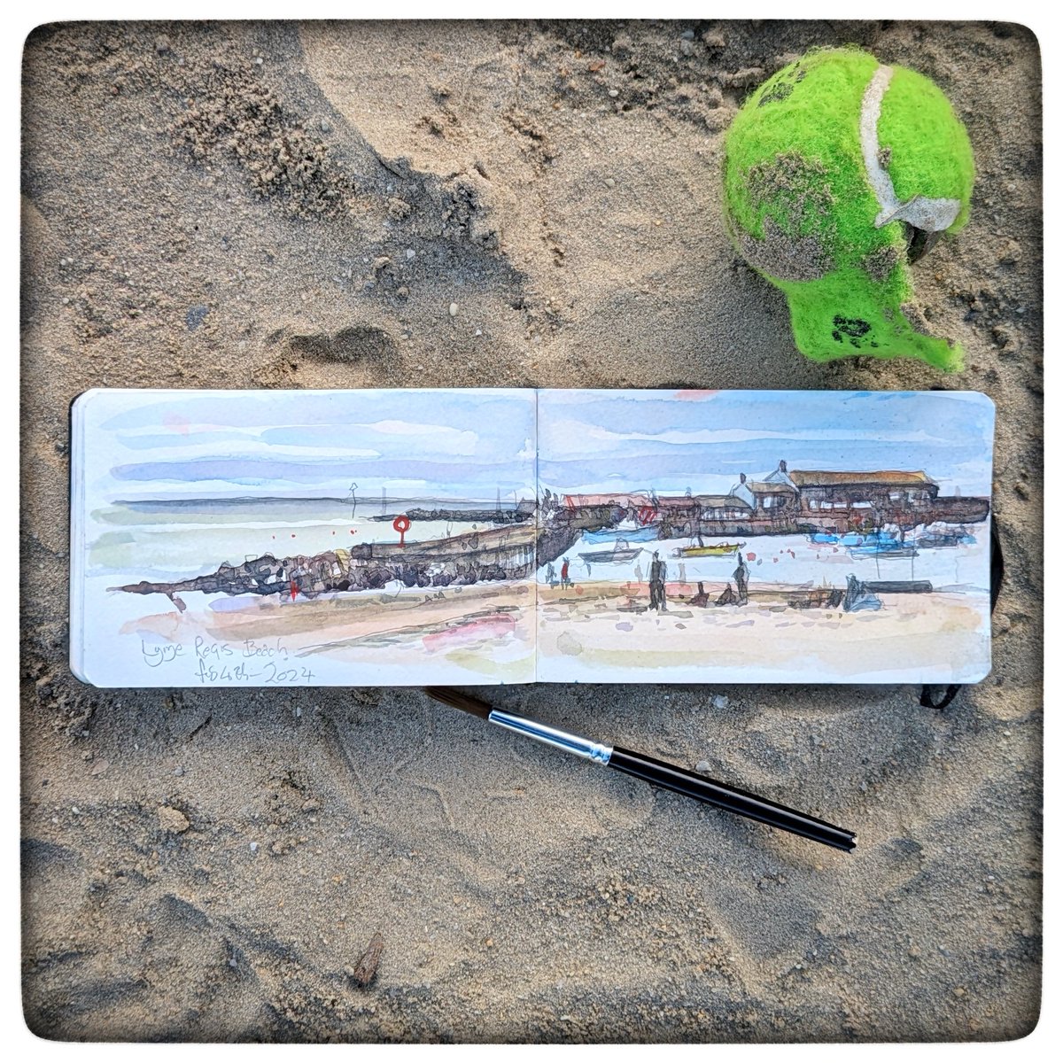 A surprisingly warm afternoon at Lyme Regis beach. At least my water didn't freeze.