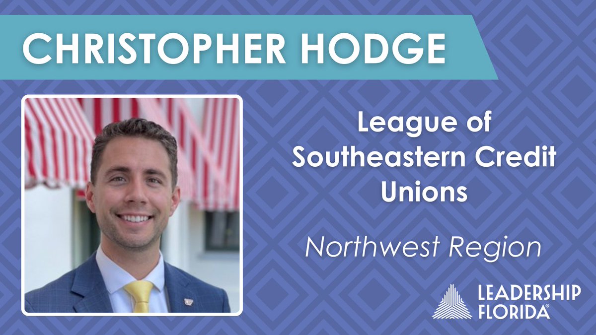LeadershipFla's tweet photo. Welcome to new #ConnectClass13 member, Christopher Hodge, in the #NorthwestRegion. Christopher is the senior director of government affairs at the League of Southeastern Credit Unions. https://t.co/6tiOjixC6b