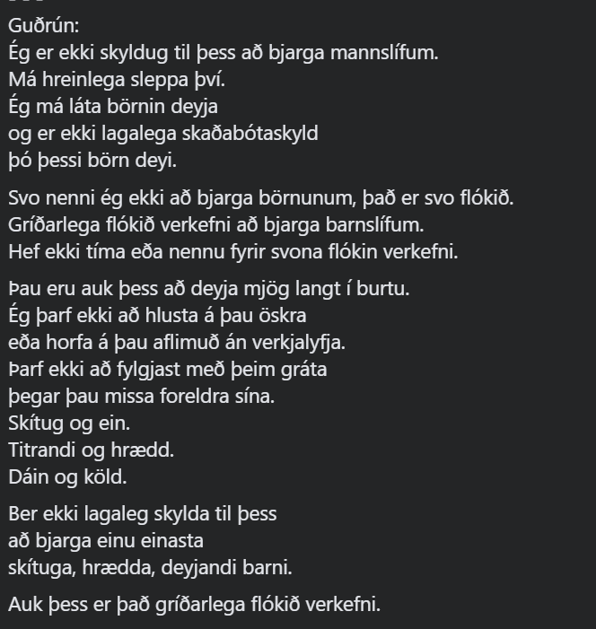 Guðrún Hafsteinsdóttir, dómsmálaráðherra, segir að íslenskum stjórnvöldum beri engin lagaleg skylda til þess að bjarga fólkinu sem fast er á Gaza út af svæðinu, og að það sé gríðarlega flókið verkefni.

ruv.is/frettir/innlen…