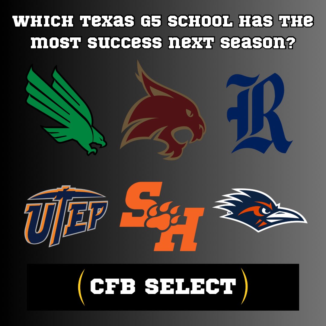 Which Texas G5 School has the most success next season? Retweet and Reply!