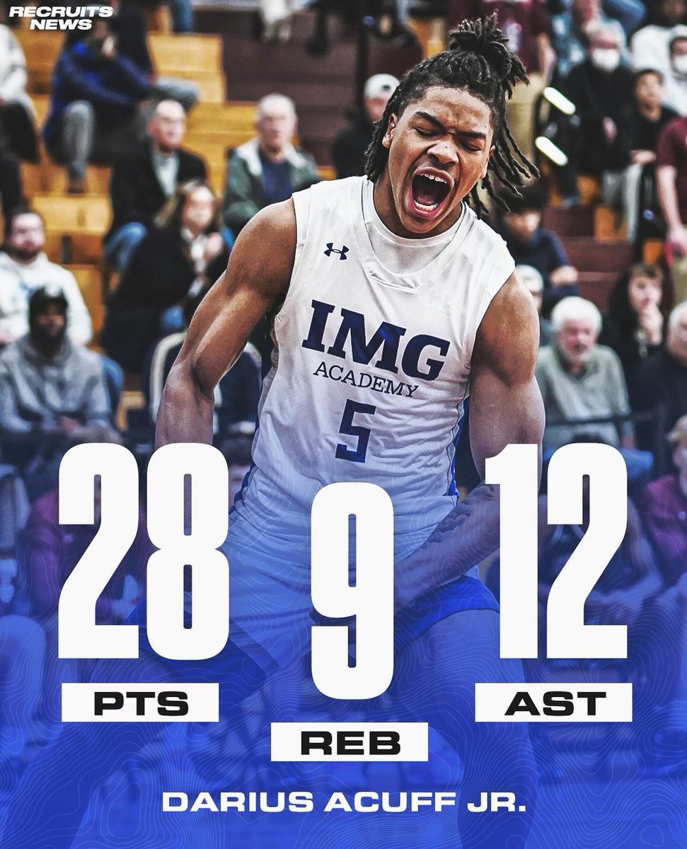 IMG knocks off number 3 ranked Prolific Prep behind Darius Acuff Jr’s heroic performance. My nephew continues to set the bar for what high end “lead guards” suppose to look like at the HS level.  #LeadGuard #ProgramChanger