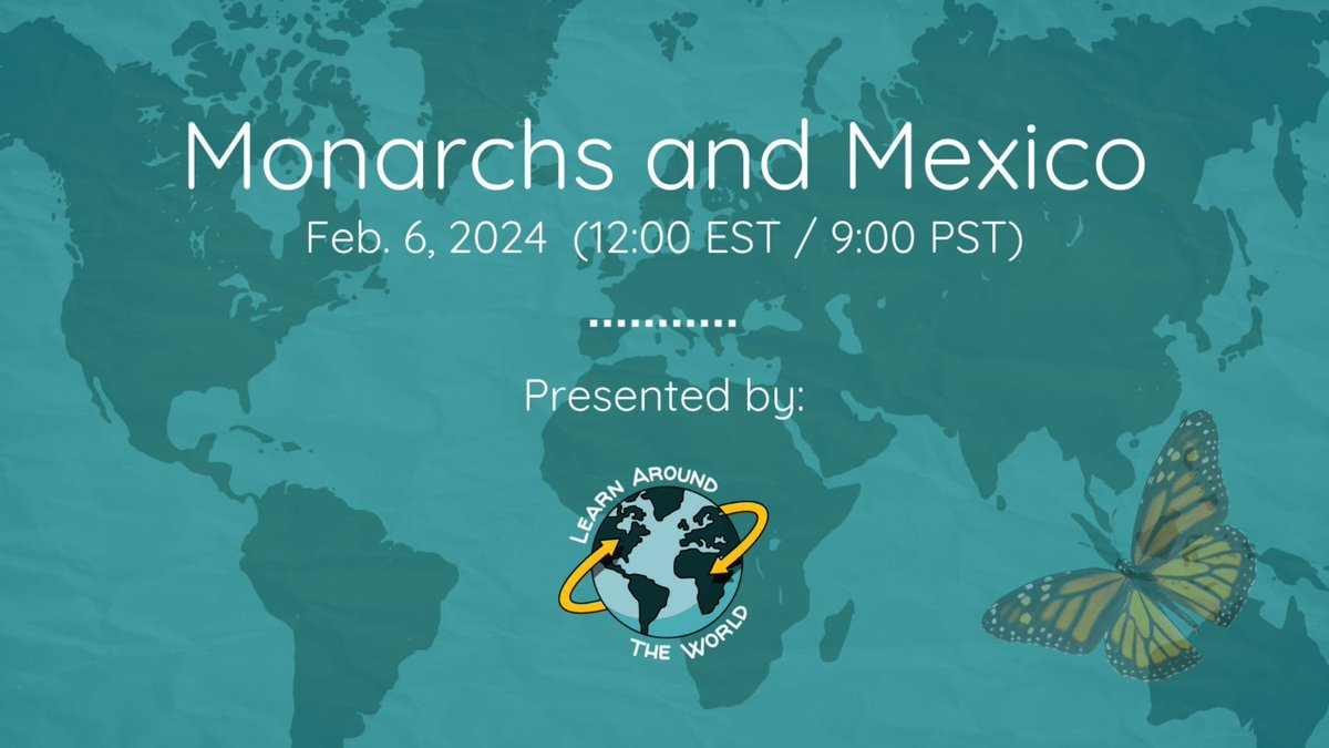 Center for Interactive Learning & Collaboration (@cilcorg) on Twitter photo We cannot wait to connect with <a href="/learnATW/">LearnAroundTheWorld</a> for the first program in the #Monarch Connections: #VirtualFieldTrip Series to explore the cultural significance of
Monarchs in Mexico!
🗓 - Tuesday, Feb 6 at 12:00 PM ET
🎟 - Tickets are FREE
🔗 - Register here: bit.ly/3SGimb4 We cannot wait to connect with <a href="/learnATW/">LearnAroundTheWorld</a> for the first program in the #Monarch Connections: #VirtualFieldTrip Series to explore the cultural significance of
Monarchs in Mexico!
🗓 - Tuesday, Feb 6 at 12:00 PM ET
🎟 - Tickets are FREE
🔗 - Register here: bit.ly/3SGimb4