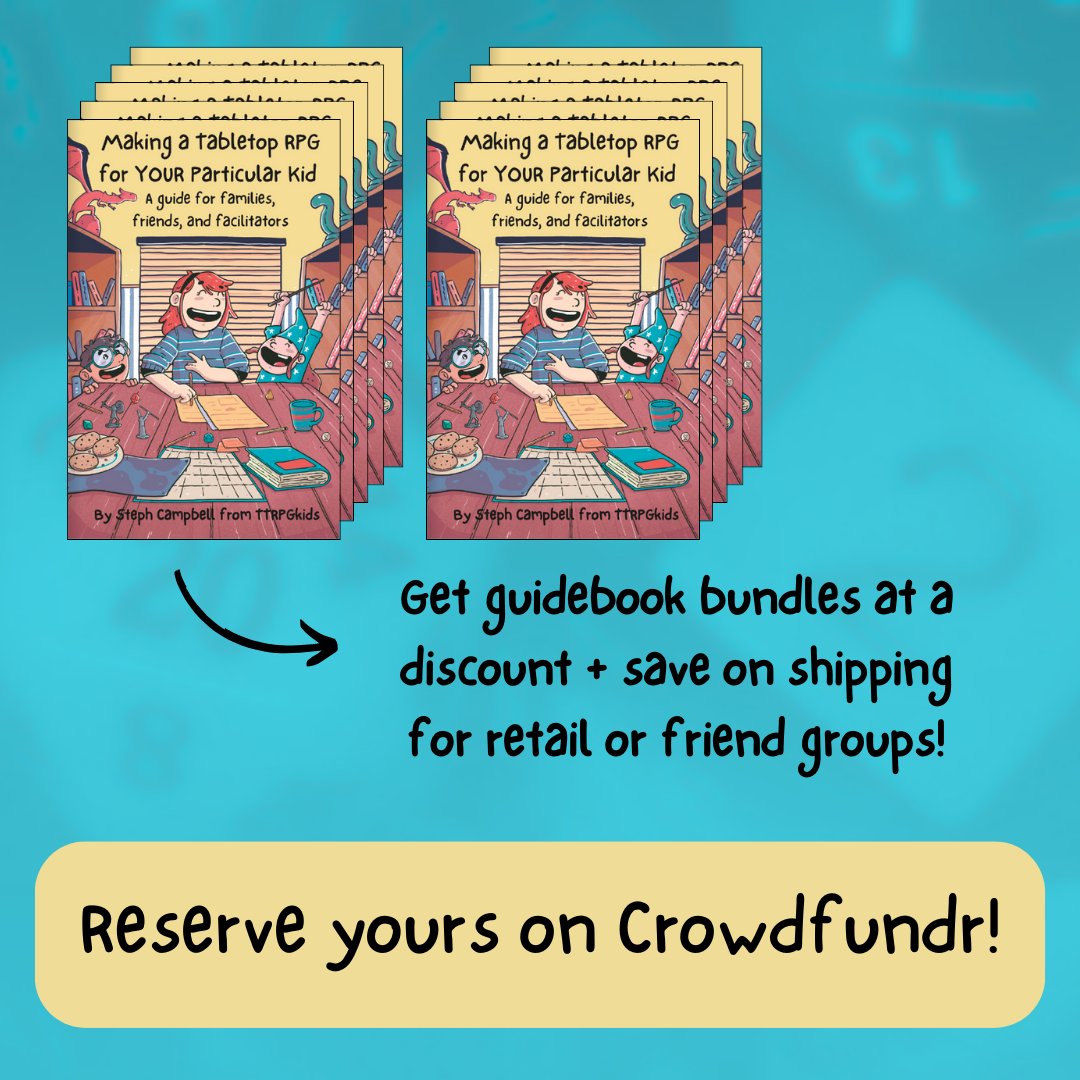 Whether buying for business resale or getting a multiple copies for friends, getting the seller's bundle during the campaign can save you base cost AND shipping on the guide! Check it out here, and thank you for supporting the project! #TTRPGkids @crowdfundr #ZiMo2024