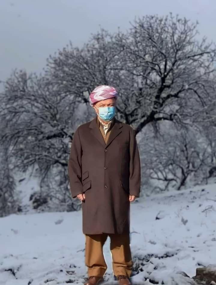 سەرۆکـــ بارزانی دناڤ کەش و هەوایێ زڤستانێ و بەفرێ. ژی درێژ و سەرکەفتی بێ جەنابێ سەرۆکی