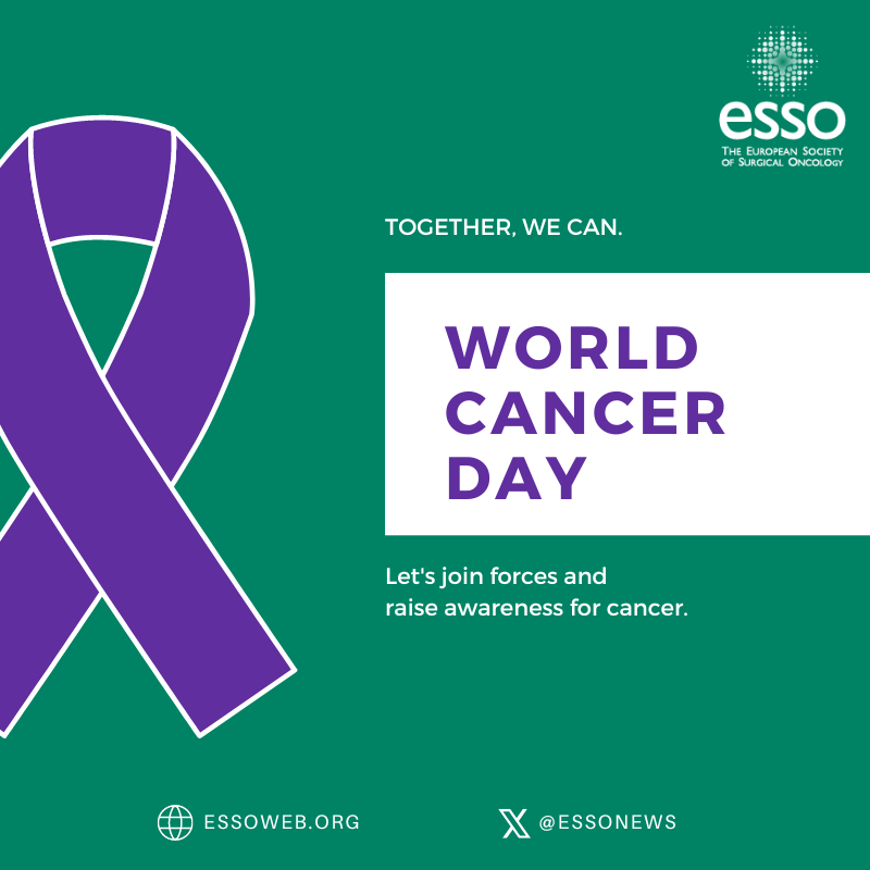 🌍 Today, on #WorldCancerDay, ESSO stands united with the global community in the fight against cancer. Together, we're working towards advancements in #SurgicalOncology for a world without cancer 💙🔬 #WCD2024 #CureCancerTogether @EuropeanCancer @EYSAC1 @OncoAlert @me4_so