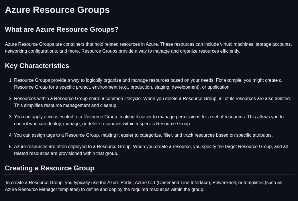 Today, I learned about the Azure Resource Groups. 

Learning how to organize & manage resources efficiently in @Azure is a game-changer!

#Azure #adcstreak #100daysofcloud