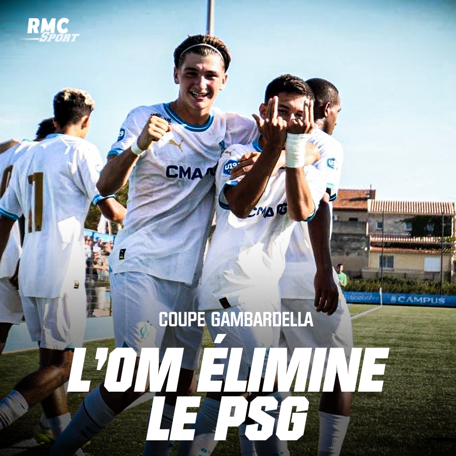 RMCsport's tweet photo. 🔥⚪🔵 L'OM élimine le PSG dès les 16es de finale de la Coupe Gambardella ! 

Les Marseillais n'ont pas tremblé pendant cette séance de tirs au but et vont fêter ça comme il se doit avec les supporters !

https://t.co/VgMT1HJP4H https://t.co/8kvPnDRC3Q