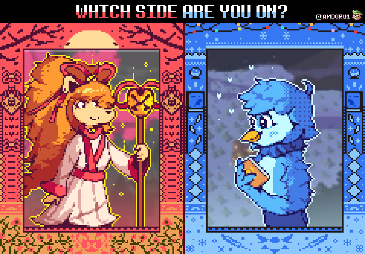 IamDoru1's tweet photo. Which side are you on? -Shitpost Sunday #9

[[Original Meme Below]]

#UndertaleYellow #Martlet #Ceroba #undertaleyellowfanart #ShitpostSundayDR https://t.co/p14MBdU3zc