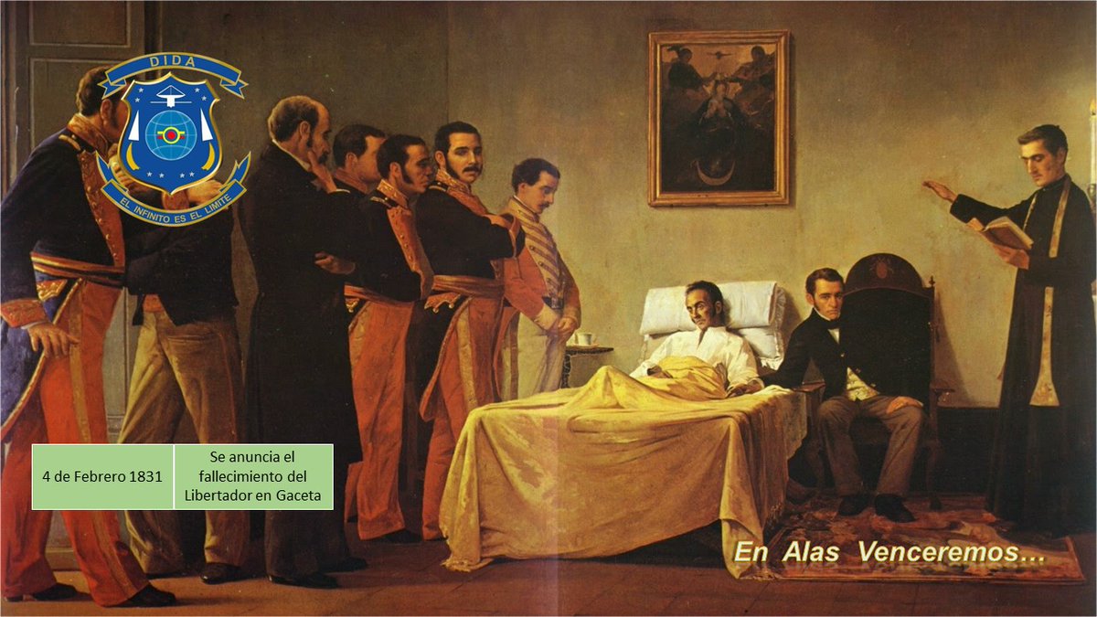 #Efemerides || 04Feb del año 1831, Se publica el quinto número de la Gaceta de Venezuela donde se anuncia el fallecimiento de Simón Bolívar
El Libertador falleció el 17 de diciembre de 1830, a los 47 años de edad, en la Quinta de San Pedro Alejandrino, en Santa Marta, Colombia