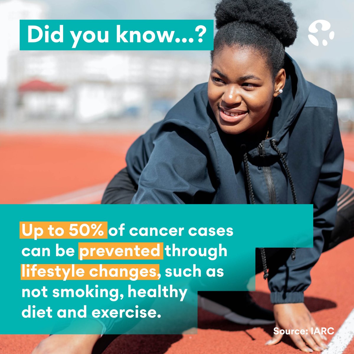 s_smokefree's tweet photo. Did you know..?
Up to 50% of cancers can be prevented through lifestyle changes, such as not smoking, healthy diet and exercise.
Find out more:
https://t.co/oVIHqOZYWt
#WorldCancerDay #UnderstandingCancer https://t.co/FoGektGoia