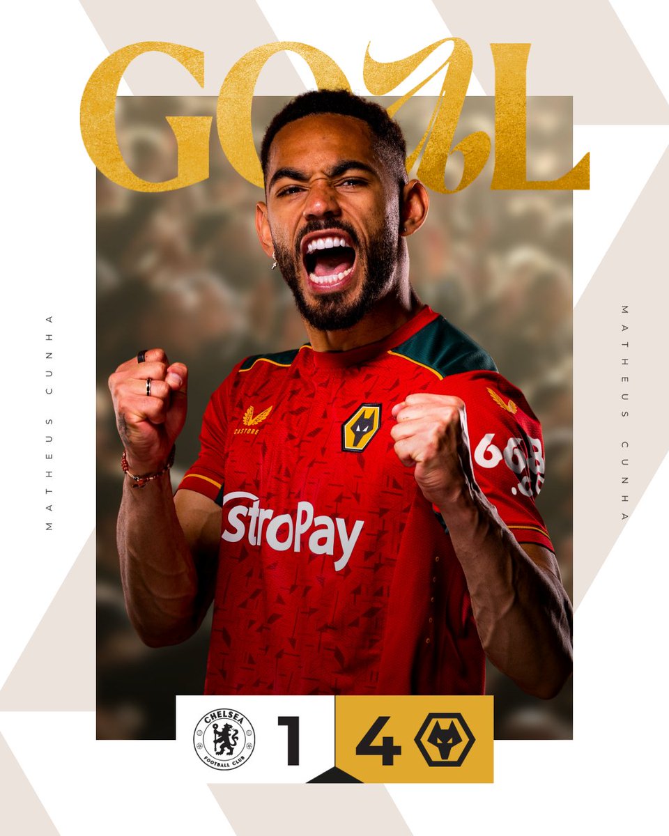 Wolves's tweet photo. CUNHA GETS HIS HAT-TRICK!! https://t.co/fqn7IYRlcn